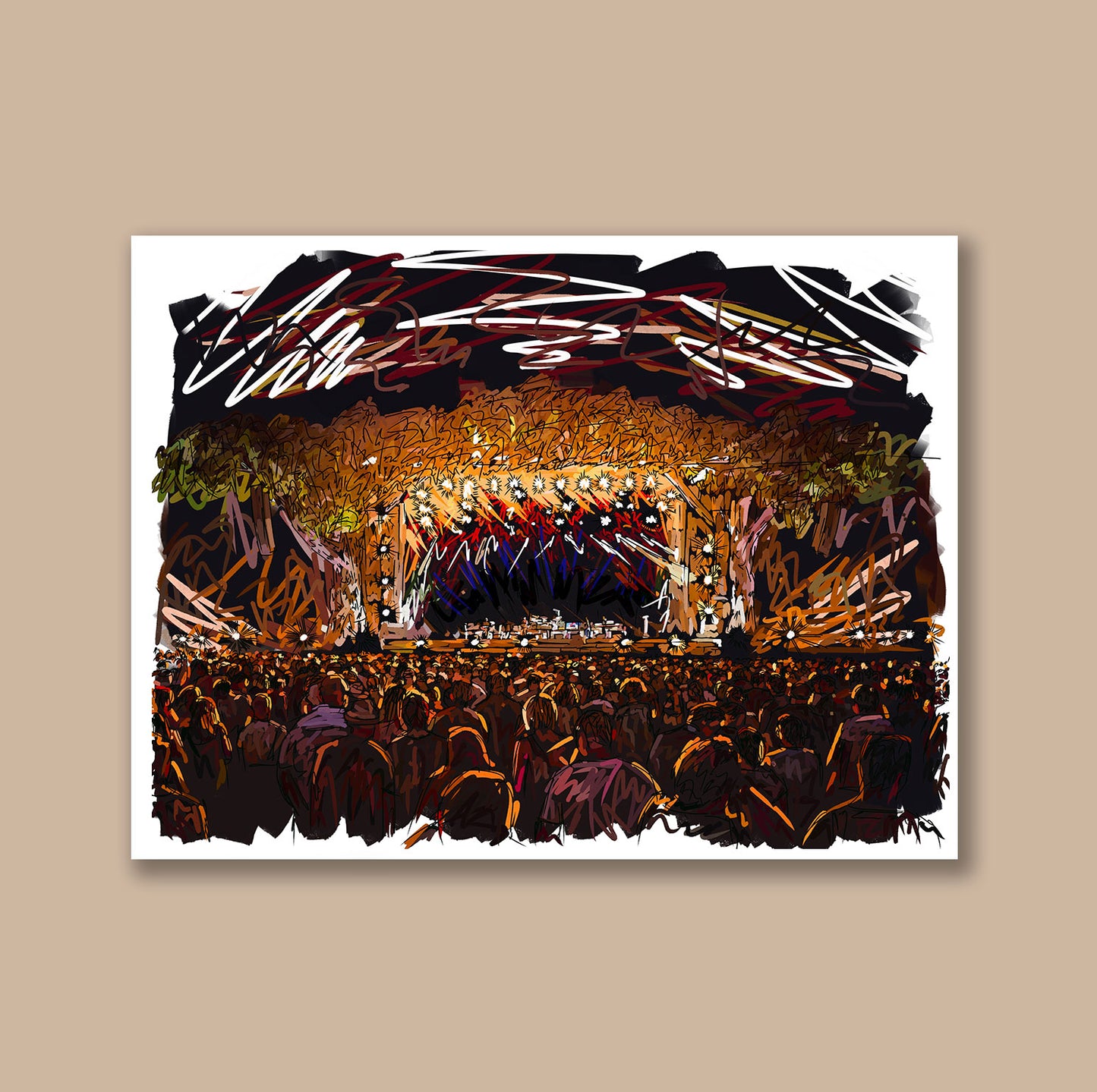 BST Great Oak Stage, Limited Edition Poster - Hahnemühle German Textured Print