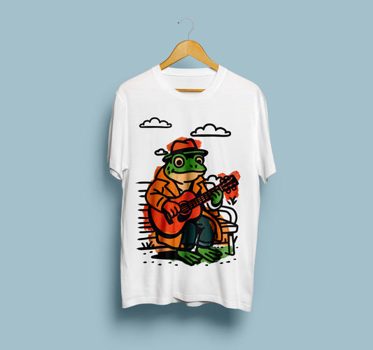 Frog Playing Guitar Chariteee Original T-Shirt - Unisex Music Tee
